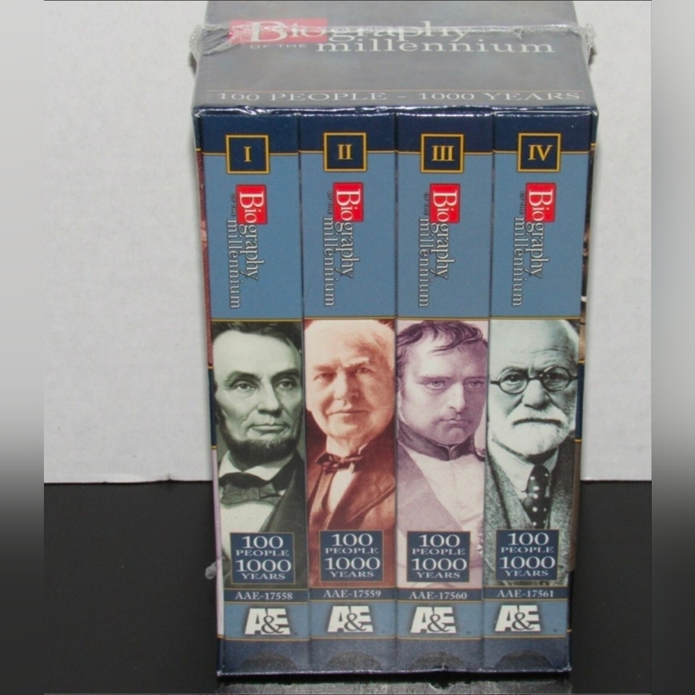 A&E Biography 4 Tape VHS Set- Sealed